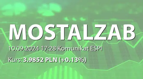 MOSTOSTAL ZABRZE S.A.: Otrzymanie zawiadomienia o przekroczeniu progu 5% ogólnej liczby głosów w Spółce (2024-09-10)