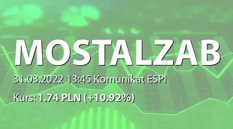 MOSTOSTAL ZABRZE S.A.: Umowa spółki zależnej z ArcelorMittal Poland SA (2022-03-31)