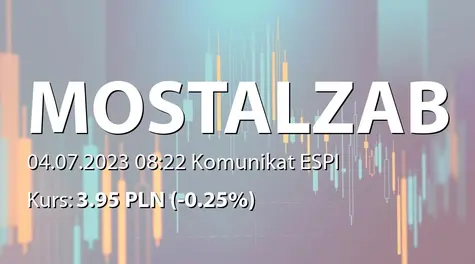 MOSTOSTAL ZABRZE S.A.: Wpływ środków pieniężnych od Wood Environment & Infrastructure Solutions, Inc. (2023-07-04)