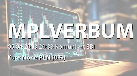 MPL Verbum S.A.: Objęcie udziałów w Relationship and Marketing Investment sp. z o.o.  (2013-04-05)