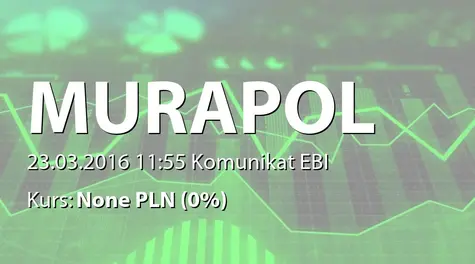 Murapol S.A.: Przedwstępna umowa sprzedaży nieruchomości - 6,4 mln PLN (2016-03-23)