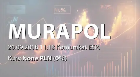 Murapol S.A.: Zaciągnięcie zobowiązania w związku z zawarciem warunkowej umowy sprzedaży prawa użytkowania wieczystego nieruchomości (2018-09-20)