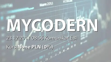 Mycodern S.A.: Wprowadzenie instrumentów finansowych do alternatywnego systemu obrotu na rynku NewConnect. (2011-12-23)
