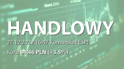 Bank Handlowy w Warszawie S.A.: Nałożenie przez KNF narzutu kapitałowego zalecanego w ramach filara II (P2G) (2022-12-27)