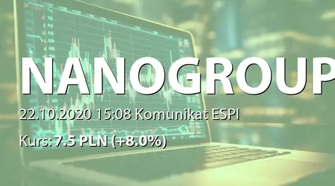 NanoGroup S.A.: Zestawienie transakcji na akcjach (2020-10-22)