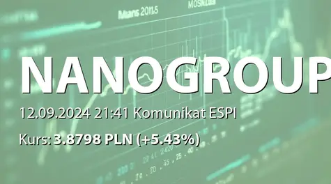 NanoGroup S.A.: Zrealizowanie umowy inwestycyjnej przez eCapital sp. z o.o. (2024-09-12)