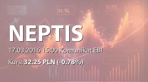 Neptis S.A.: Aneks do umowy kredytowej - 1 mln PLN (2016-03-17)