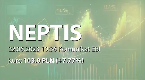 Neptis S.A.: ZWZ - podjęte uchwały: wypłata dywidendy - 4,60 PLN, zmiany w RN, zmiany w statucie (2023-06-22)