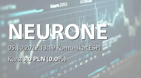 Neurone Studio S.A.: Cena emisyjna akcji serii G - 2,20 PLN (2022-10-05)