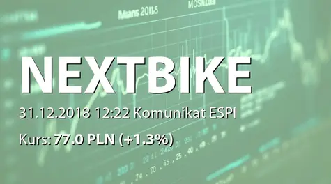 Nextbike Polska S.A. w restrukturyzacji: Aneks do istotnej umowy (2018-12-31)
