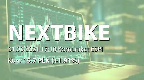 Nextbike Polska S.A. w restrukturyzacji: Aneks do porozumienia dodatkowego do umów licencyjnych zawartych z Nextbike GmbH (2021-03-31)
