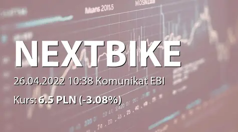 Nextbike Polska S.A. w restrukturyzacji: Rezygnacja członka RN (2022-04-26)