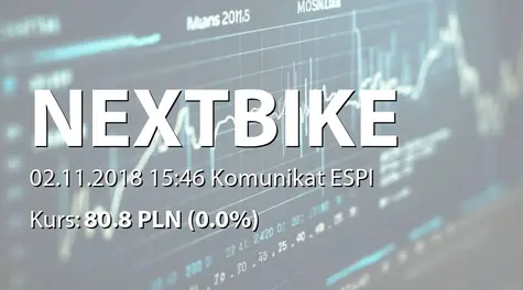 Nextbike Polska S.A. w restrukturyzacji: Zawarcie istotnej umowy (2018-11-02)