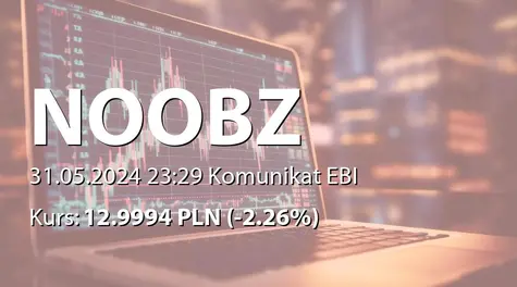 Noobz from Poland S.A.: ZWZ (11:00) - projekty uchwał: pokrycie straty za rok 2023, zmiany w RN (2024-05-31)