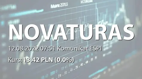 AB "Novaturas": Investor Conference Webinar to introduce the financial results for the 1H of 2022 (2022-08-12)