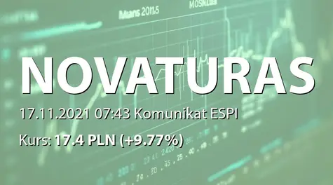 AB "Novaturas": Redeem the remaining part of convertible bonds worth 2.5 million euros (2021-11-17)