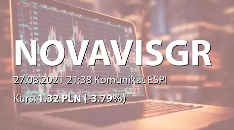 Novavis Group S.A.: Korekta numeracji raportu ESPI 22/2021 (2021-08-27)