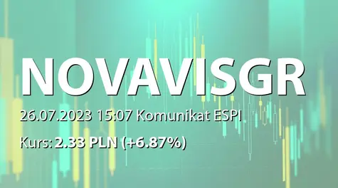 Novavis Group S.A.: Rejestracja zmian statutu w KRS (2023-07-26)