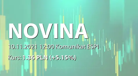 Novina S.A.: Sprzedaż wierzytelności - 0,4 mln PLN (2021-11-10)