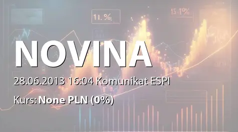 Novina S.A.: Wykaz akcjonariuszy posiadających co najmniej 5 % liczby głosów na ZWZ (2013-06-28)