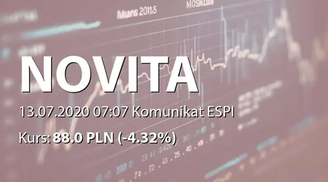 Novita S.A.: Rejestracja zmian statutu w KRS (2020-07-13)