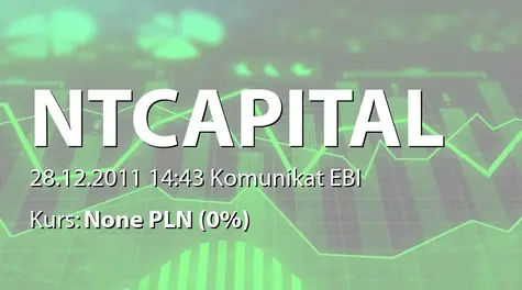 New Tech Capital S.A.: Umowa z Ponencia Ltd. dot. sprzedaży PDA spółki notowanej na NC - 537,7 tys. zł (2011-12-28)