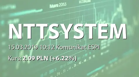 NTT System S.A.: Umowa NTT Technology sp. z o.o. ze Skarbem Państwa - Komendantem Głównym Policji (2019-03-15)