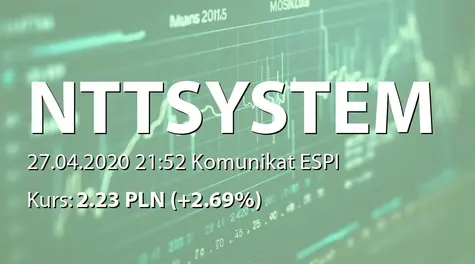 NTT System S.A.: Zmiana terminu przekazania SA-R 2019 i SA-RS 2019 (2020-04-27)