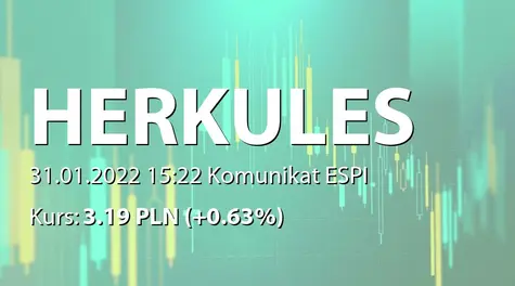 Herkules S.A. w restrukturyzacji: Odstąpienie przez spółkę zależną od umowy dot. prac i robót elektrycznych (2022-01-31)