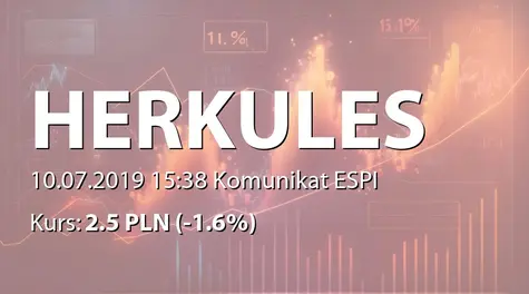 Herkules S.A. w restrukturyzacji: Odwołanie Wiceprezesa Zarządu (2019-07-10)