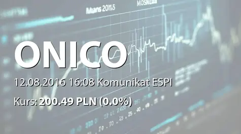 Onico S.A.: Zbycie akcji przez Energoaudyt Engineering sp. z o.o. (2016-08-12)
