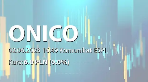 Onico S.A.: ZWZ (12:00) - projekty uchwał: pokrycie straty za rok 2022, dalsze istnienie Spółki (2023-06-02)