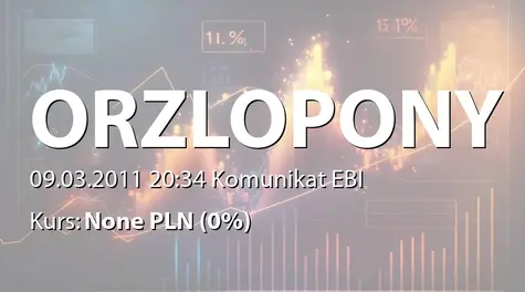 ORZEŁ S.A.: Harmonogram prac związanych z budową zakładu produkcji granulatu gumowego (2011-03-09)