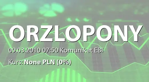 ORZEŁ S.A.: Odpowiedź od PARP w związku ze złożonym wnioskiem o dotację (2010-03-09)