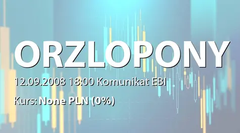 ORZEŁ S.A.: Otrzymanie certyfikatu ISO 9001:2000 (2008-09-12)