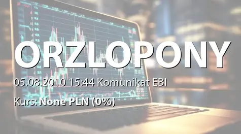 ORZEŁ S.A.: Podpisanie umowy na zakup linii do recyklingu opon - korekta raportu nr 57/2010 (2010-08-05)