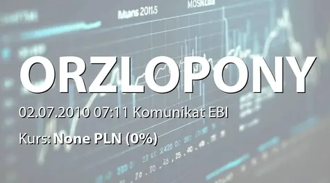 ORZEŁ S.A.: Wniosek o wyznaczenie pierwszego dnia notowań obligacji serii A na Catalyst (2010-07-02)