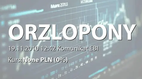 ORZEŁ S.A.: Wniosek o zaliczkę nr 2 w PARP - 5,4 mln zł (2010-11-19)