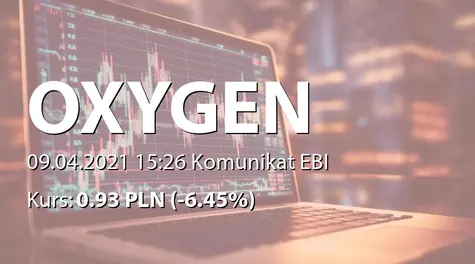 Oxygen S.A.: Rejestracja podwyższenie kapitału w KRS (2021-04-09)