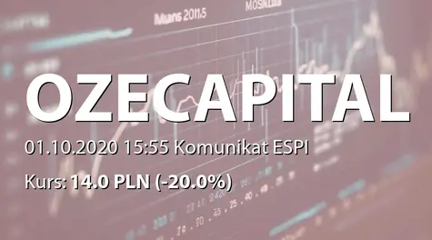 OZE Capital S.A.: Objęcie akcji Ciasteczka z Krakowa SA (2020-10-01)
