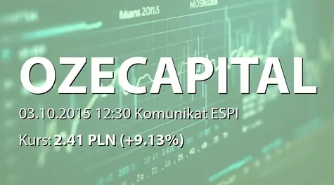 OZE Capital S.A.: Pośrednie nabycie akcji przez Krzysztofa Bejtka (2015-10-03)