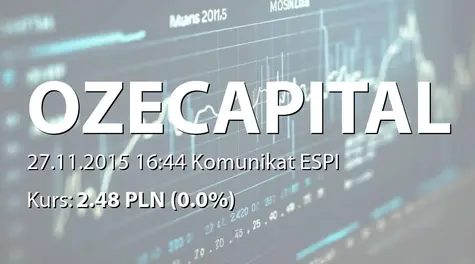 OZE Capital S.A.: Pośrednie zbycie akcji przez Krzysztofa Bejtka (2015-11-27)
