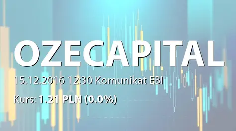 OZE Capital S.A.: WybĂłr audytora - UHY ECA Audyt sp. z o.o. sp.k. (2016-12-15)