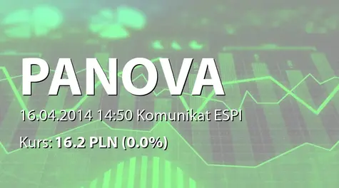 P.A. Nova S.A.: Wypłata dywidendy - 0,50 zł (2014-04-16)