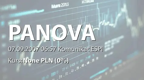 P.A. Nova S.A.: Zmiana terminu przekazania SA-P 2007 (2007-09-07)