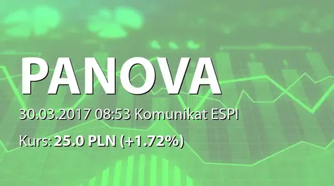 P.A. Nova S.A.: ZWZ - projekty uchwał: wypłata dywidendy - 0,75 PLN (2017-03-30)