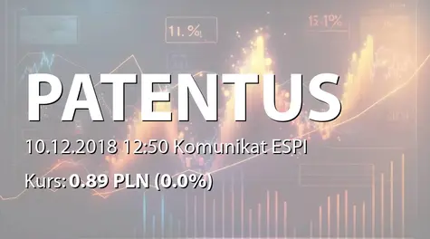 Patentus S.A.: Aneks do umowy kredytowej (2018-12-10)