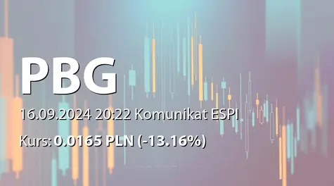 PBG S.A. w restrukturyzacji i likwidacji z siedzibą w Wysogotowie: Informacja o braku możliwości opublikowania przez Spółkę kompletnego raportu okresowego półrocznego wraz z raportem biegłego rewidenta z przeglądu sprawozdania finansowego (2024-09-16)