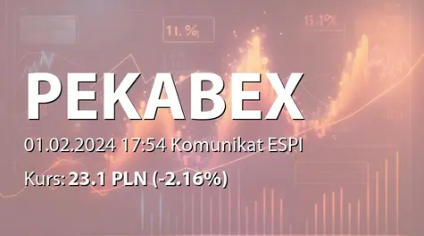 Poznańska Korporacja Budowlana Pekabex S.A.: Pierwsze zawiadomienie o zamiarze połączenia z Pekabex Inwestycje II SA (2024-02-01)