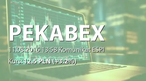 Poznańska Korporacja Budowlana Pekabex S.A.: Umowa Pekabex Bet SA z Budimex SA (2016-08-11)